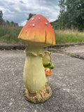 Toad on a Toadstool with Ladybird Ornament - TC003