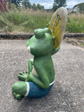 To The Beach Frog Surfer Garden Ornament - TC009