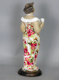 Fiorella Tuttodonna Floral Dress Busty Woman Ornament (Wine Glass & Low Cut Dress) - FWGALCD