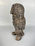 Carved Wood Effect Tawny Owl Garden Ornament - FC057