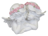White Cherub Couple Ornament with Flower Crown - SC004