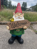 Welcome to the Garden Tall Gnome Ornament - TC002