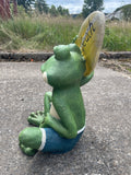 To The Beach Frog Surfer Garden Ornament - TC009