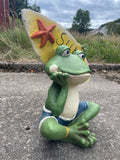 Surf Frog Garden Ornament - TC010