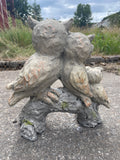 Owl Trio Grey & Copper Garden Ornament - TC006
