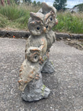 Owl Trio Grey & Copper Garden Ornament - TC006