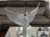 Silver Studded Mosaic Large Angel Spread Wings Ornament - NY068