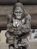 Silver Electroplated Gorilla with Skull Ornament - NY053