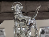 Silver Electroplated Sausage Dog with Headphones & Glasses Ornament - JG021