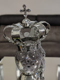 Silver Large Crown Fallen King Skull Ornament - NY054