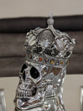 Silver Medium Crown Fallen Queen Skull Ornament - NY056
