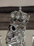 Silver Medium Crown Fallen Queen Skull Ornament - NY056