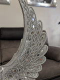 Silver Studded Mosaic Wing Angel Ornament - NY064