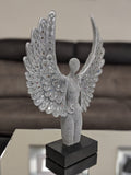 Silver Studded Mosaic Wing Angel Ornament - NY064