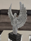 Silver Studded Mosaic Wing Angel Ornament - NY064