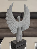 Silver Studded Mosaic Wing Angel Ornament - NY064