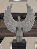 Silver Studded Mosaic Wing Angel Ornament - NY064