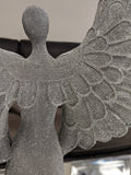 Silver Studded Mosaic Wing Angel Ornament - NY064