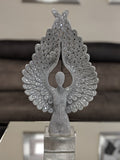 Silver Studded Mosaic Angel Wings Over Head Ornament - NY067