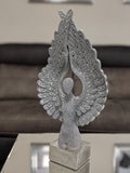 Silver Studded Mosaic Angel Wings Over Head Ornament - NY067