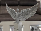 Silver Studded Mosaic Angel Bust Ornament - NY066