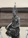 Silver & Black Sitting Buddha Ornament - QS016