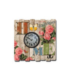 Painted Wooden Fence Wall Clock - 14AD217-2