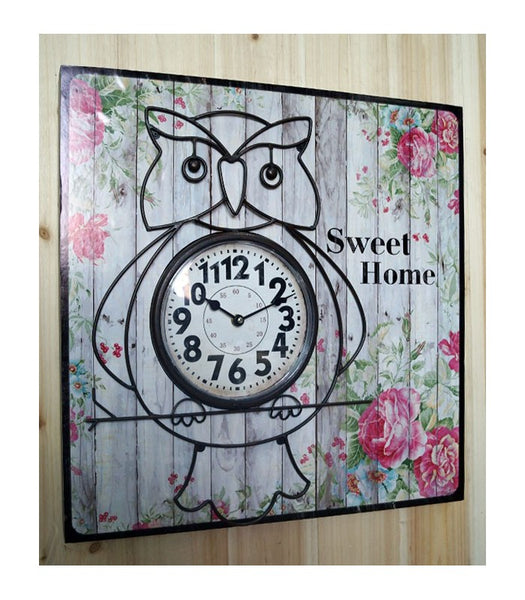 Sweet Home Owl Wall Clock - 14AD318-4H