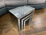 Crushed Diamante Mirrored Triple Nest of Tables - AC005