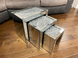 Crushed Diamante Mirrored Triple Nest of Tables - AC005