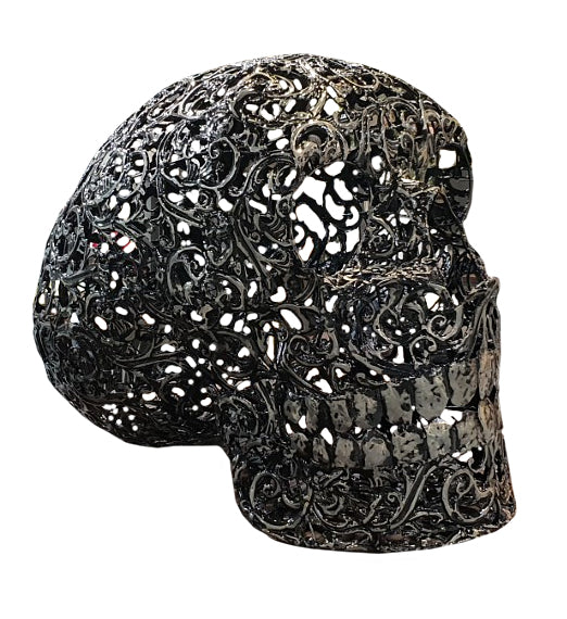 Hand Made Metal Skull Sculpture - AZ004