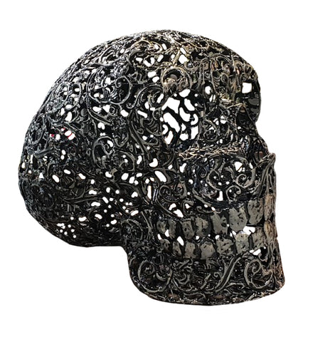 Hand Made Metal Skull Sculpture - AZ004