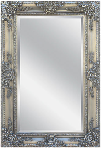 Champagne Silver Baroque Frame Wall Mirror 90 x 120cm - BD003