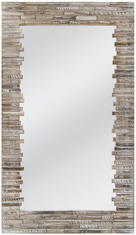 Antique Grey Slate Effect Split Face Frame Wall Mirror - BD004