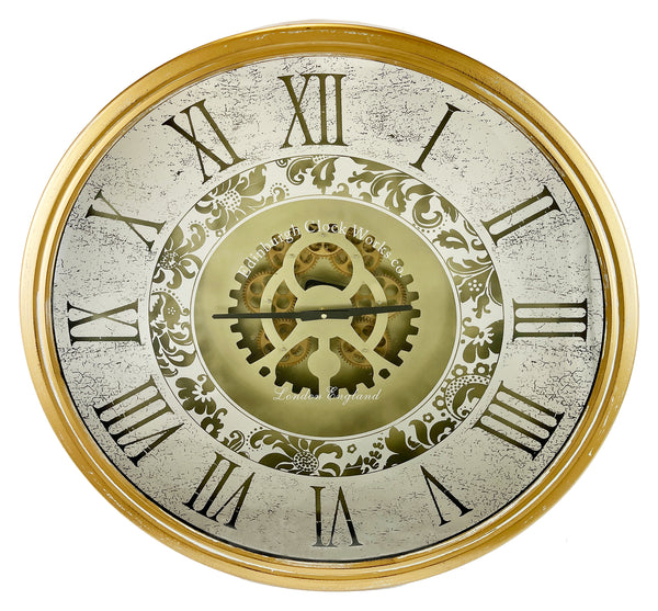Large Mirrored Skeleton Wall Clock - 84.5cm - CA013