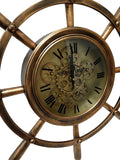 Brass Sailors Wheel Skeleton Clock - 67cm - CA020