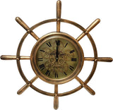 Brass Sailors Wheel Skeleton Clock - 67cm - CA020