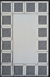 Glitz Diamante Square Repeating  Frame Wall Mirror - CD112