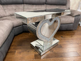 Mirrored Heart Shaped Console Table - CD145