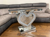 Mirrored Heart Shaped Console Table - CD145