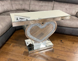 Mirrored Heart Shaped Console Table - CD145