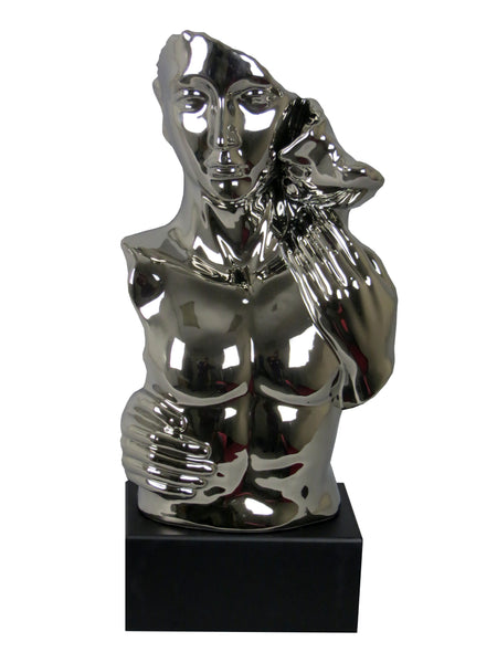 Silver Electroplated Kissing Sculpture Ornament - CMC017