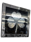 Black Irish Shamrock Floating Crystal Wall Mirror - CD076