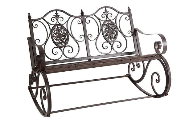 Wrought Iron Metal 2 Seater Rocking Bench - FA003