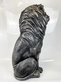 Silver Sitting Lion Statue Ornament - FC030