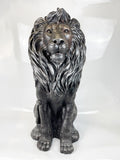 Silver Sitting Lion Statue Ornament - FC030