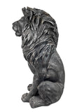 Silver Sitting Lion Statue Ornament - FC030