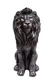 Silver Sitting Lion Statue Ornament - FC030