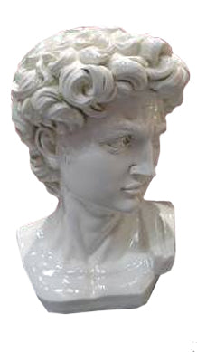 Large White Bust of David Ornament - FL003
