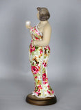 Fiorella Tuttodonna Floral Dress Busty Woman Ornament (Wine Glass) - FWG